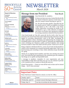 Front page of the march newsletter.
