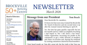 Front page of the march newsletter.